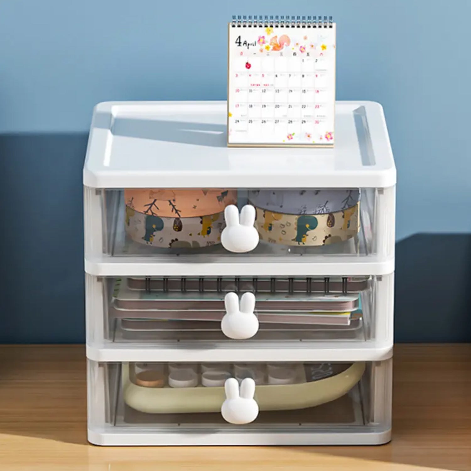 1143 Cartoon Desktop Storage Box Transparent Small Drawer Desk Plastic Mini Storage Box Rabbit Stationery Storage Box DeoDap 1143 Cartoon Desktop Storage Box Transparent Small Drawer Desk Plastic Mini Storage Box Rabbit Stationery Storage Box DeoDap